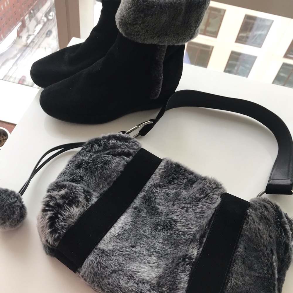 Stuart Weitzman Ankle Booties and Matching Purse